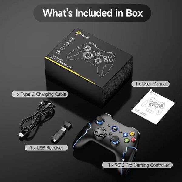 MANDO EasySMX 9013PRO PC Inalámbrico con Hall Trigger Turbo Vibración Batería Incorporada para PC/PS3/Switch/Android TV Box/Móvil/Tableta/Portátil - Imagen 3
